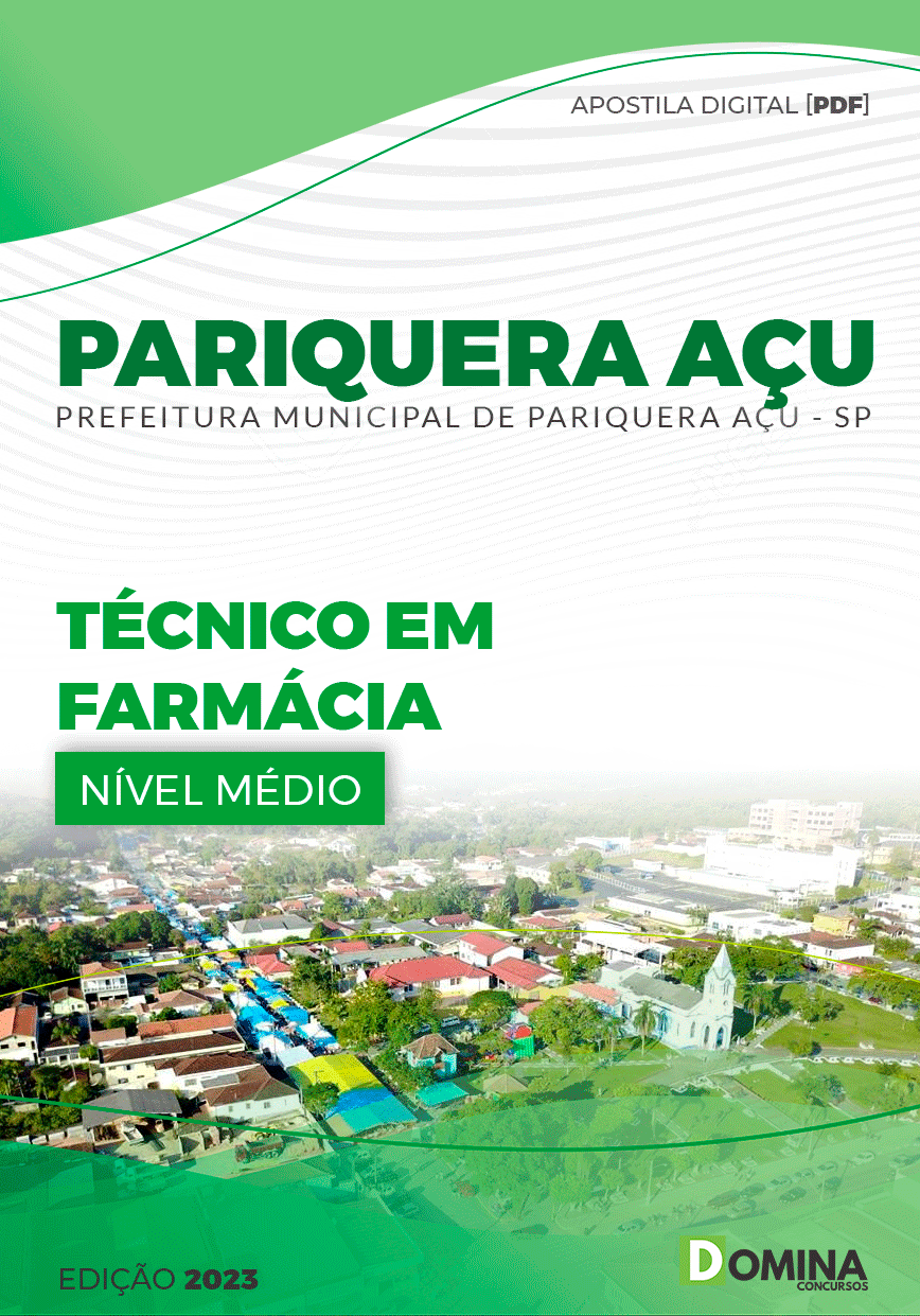 Apostila Digital Pref Pariquera Açu SP 2023 Técnico Farmácia