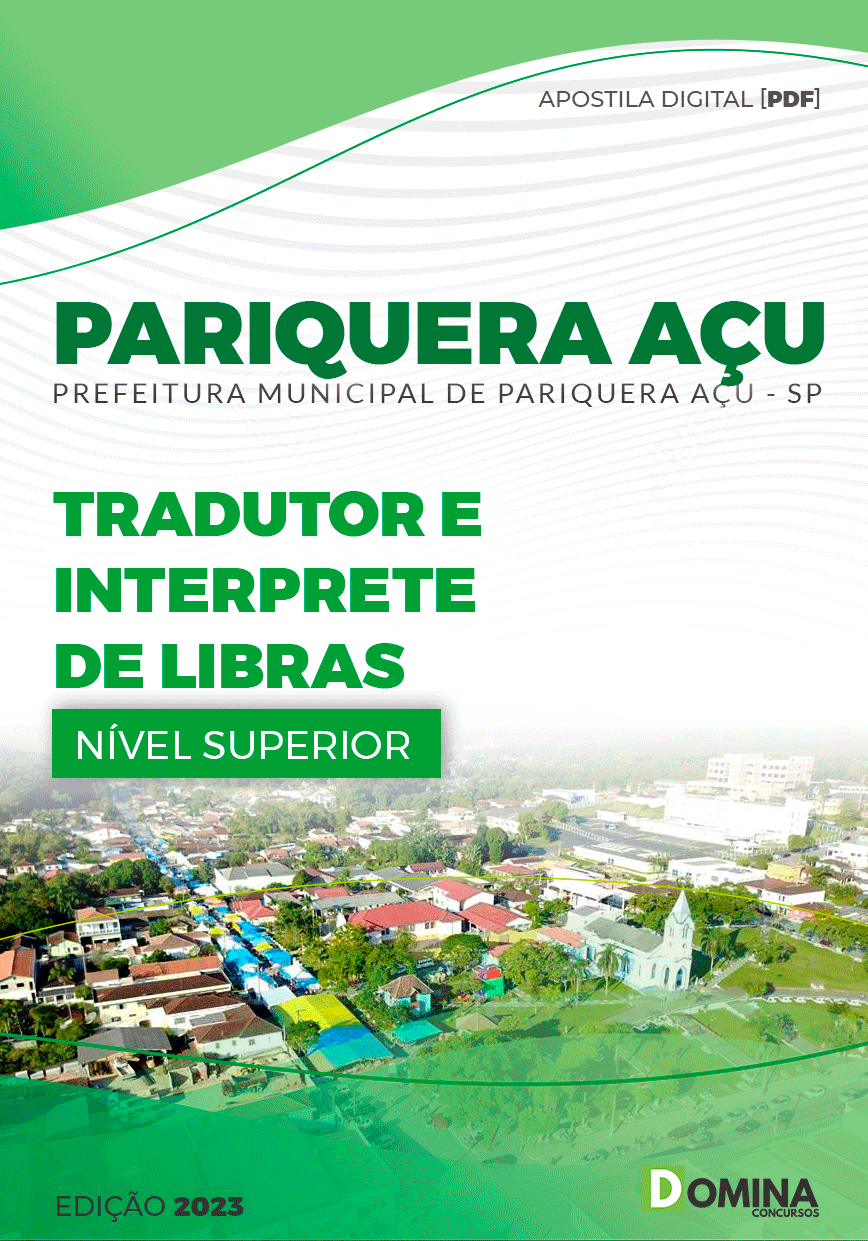 Apostila Pref Pariquera Açu SP 2023 Tradutor Interprete Libras