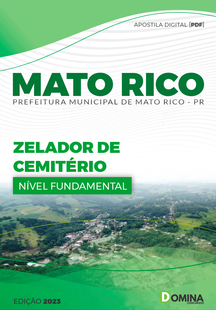 Apostila Concurso Pref Mato Rico PR 2023 Zelador Cemitério