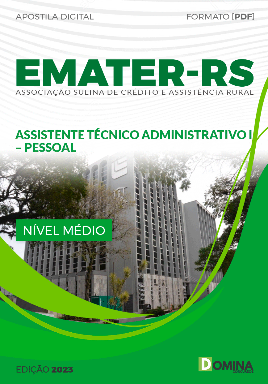 Apostila Processo Seletivo Emater RS 2023 Assistente Téc Adm I Pessoal