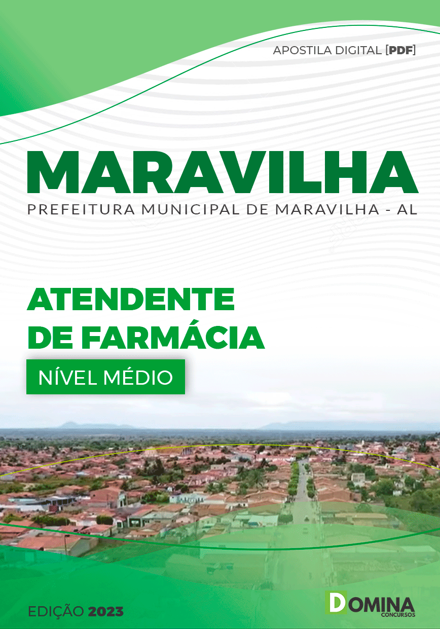 Apostila Digital Pref Maravilha AL 2023 Atendente Farmácia