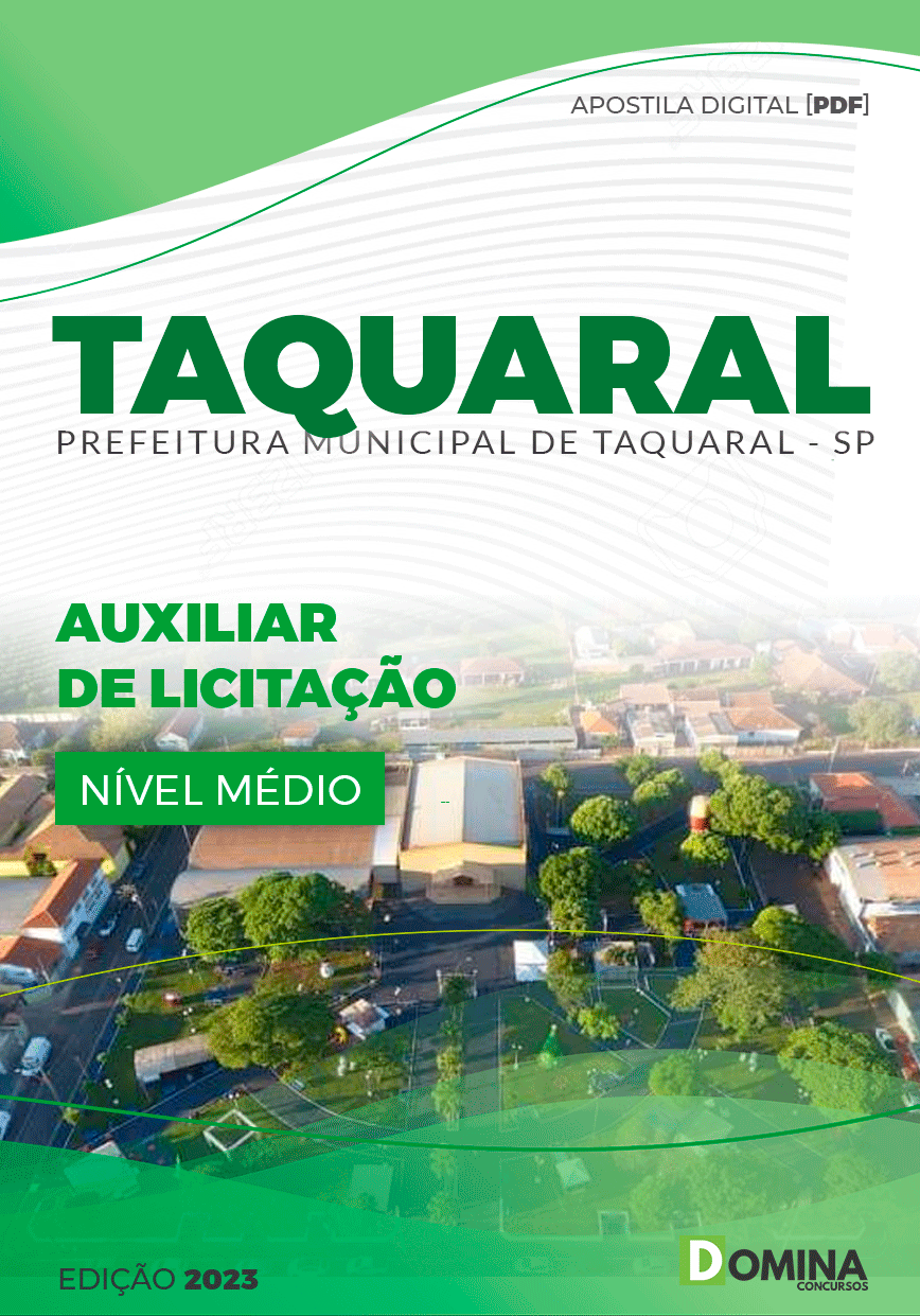 Apostila Concurso Pref Taquaral SP 2023 Auxiliar Licitação