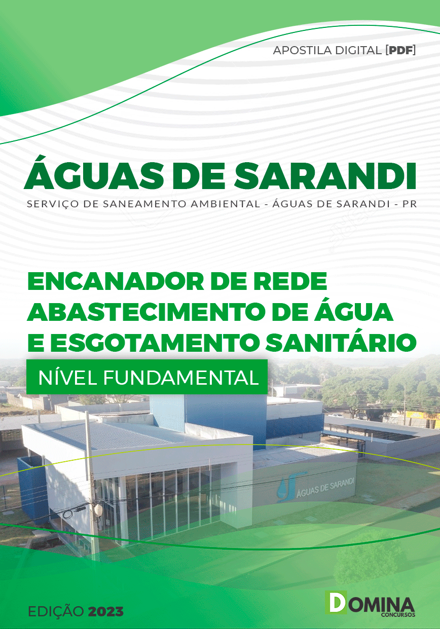 Apostila ÁGUAS DE SARANDI PR 2023 Encanador Rede Abastecimento