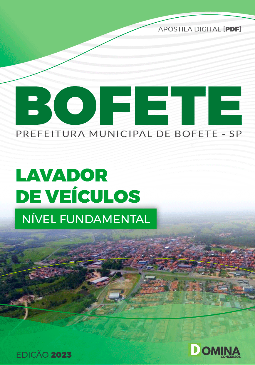 Apostila Concurso Pref Bofete SP 2023 Lavador Veículos