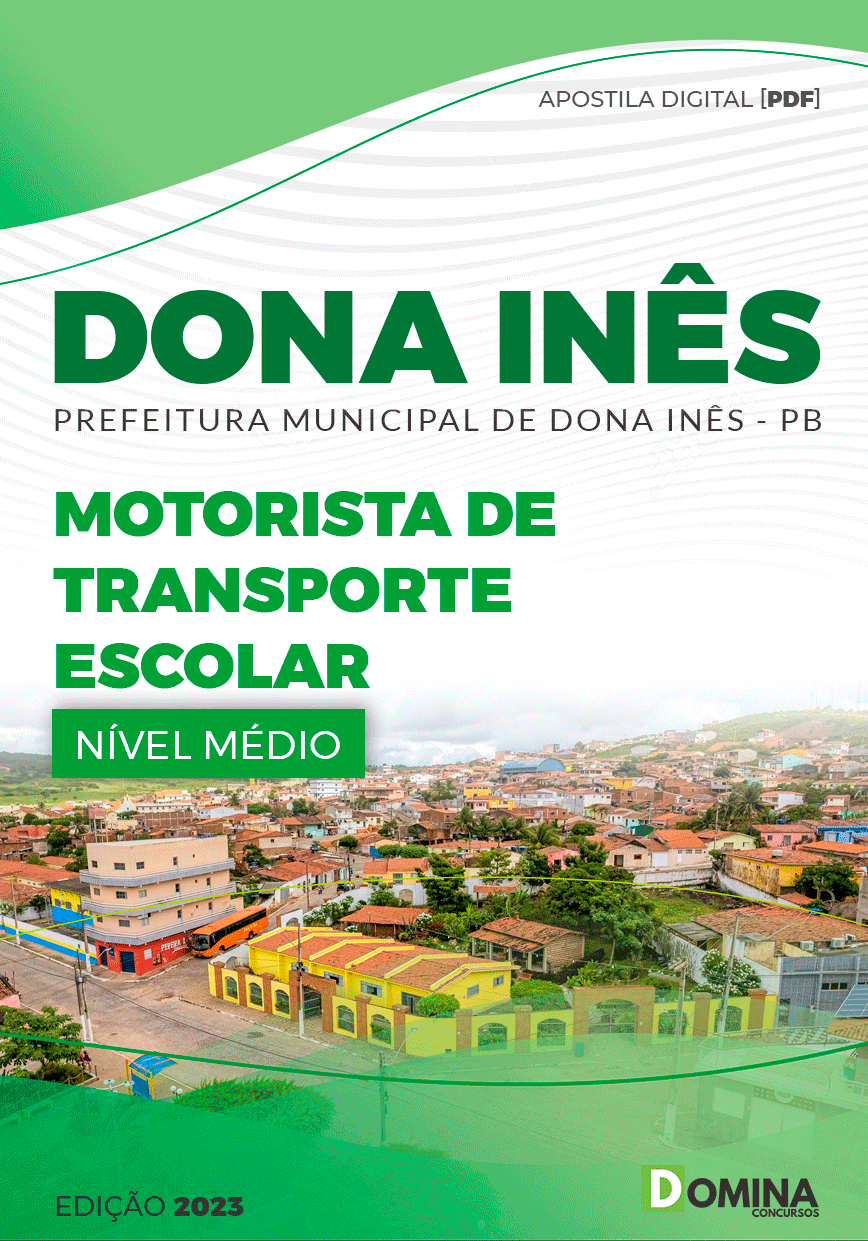 Apostila Pref Dona Inês PB 2023 Motorista Transporte Escolar