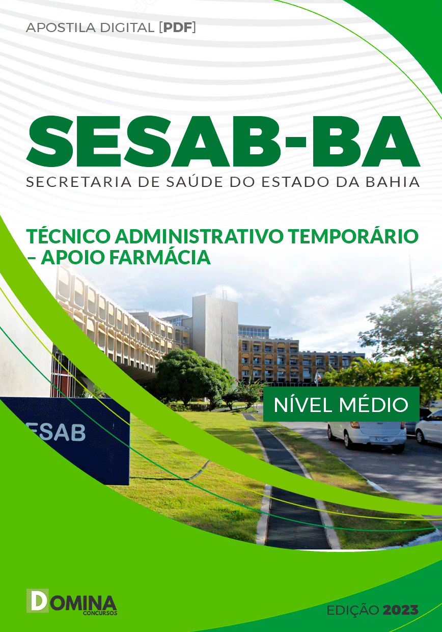 Apostila SESAB BA 2023 Técnico Administrativo Temporário Farmácia