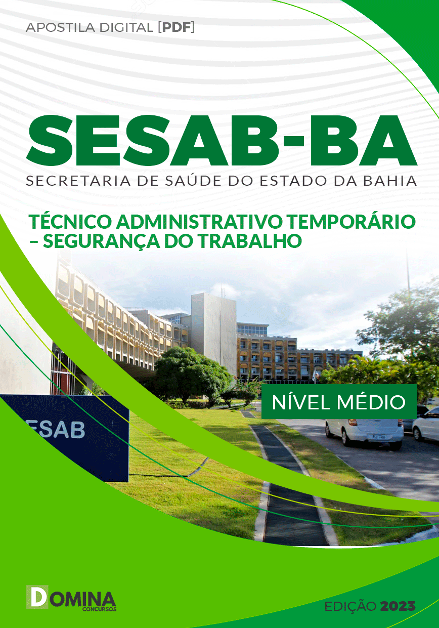 SESAB BA 2023 Técnico Administrativo Temporário Segurança Trabalho