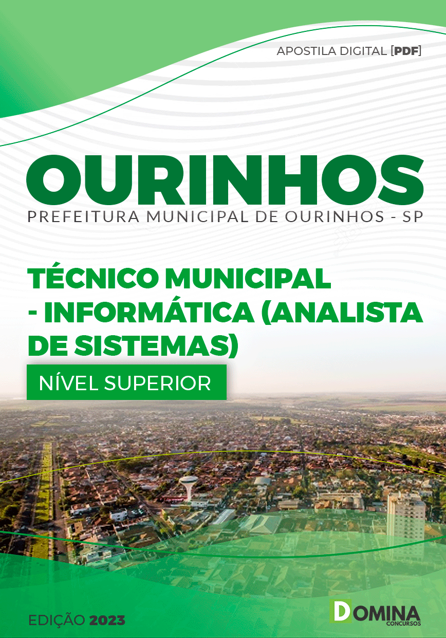 Apostila Pref Ourinhos SP 2023 Técnico Informática Analista Sistema