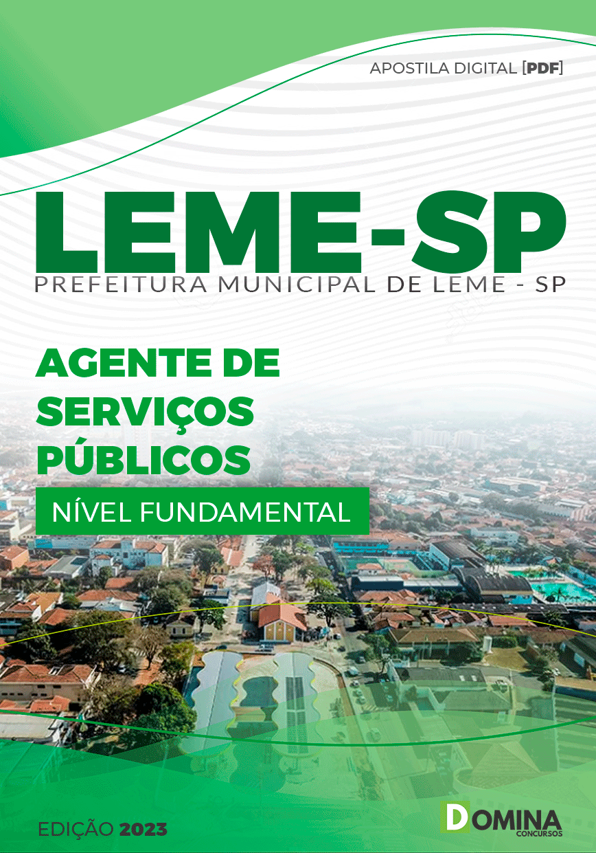 Apostila Pref Leme SP 2023 Agente de Serviços Públicos