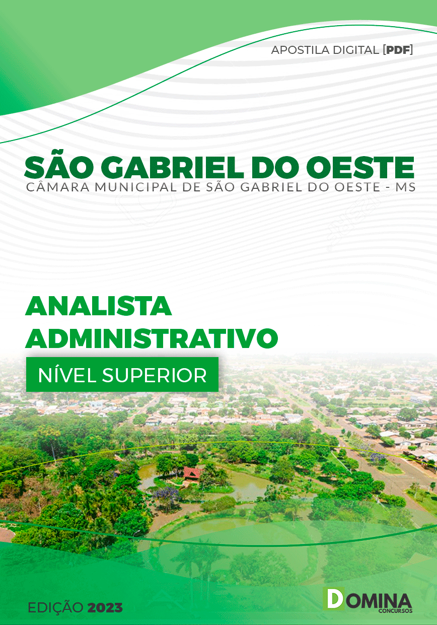 Apostila Câmara São Gabriel do Oeste MS 2023 Analista Administrativo