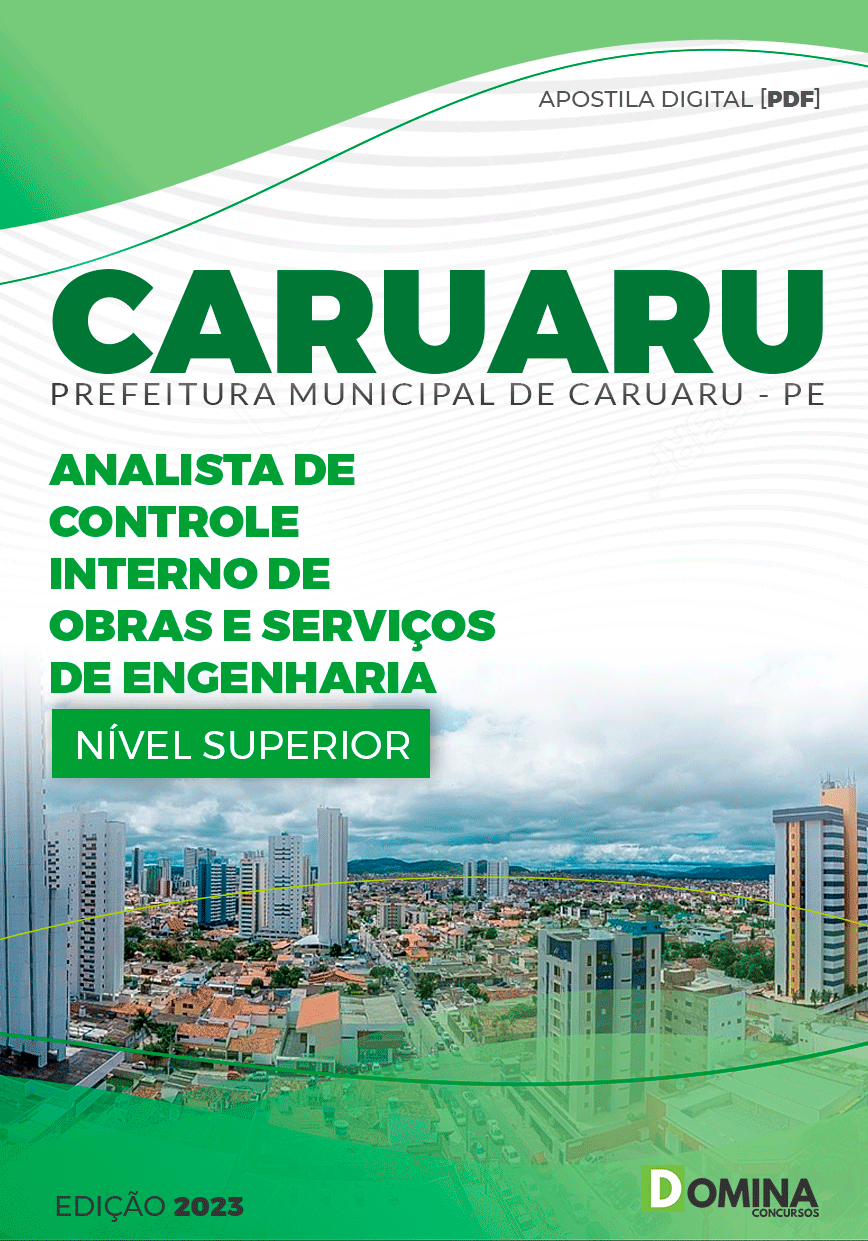 Apostila Pref Caruaru PE 2023 Analista Obras Serviços Engenharia