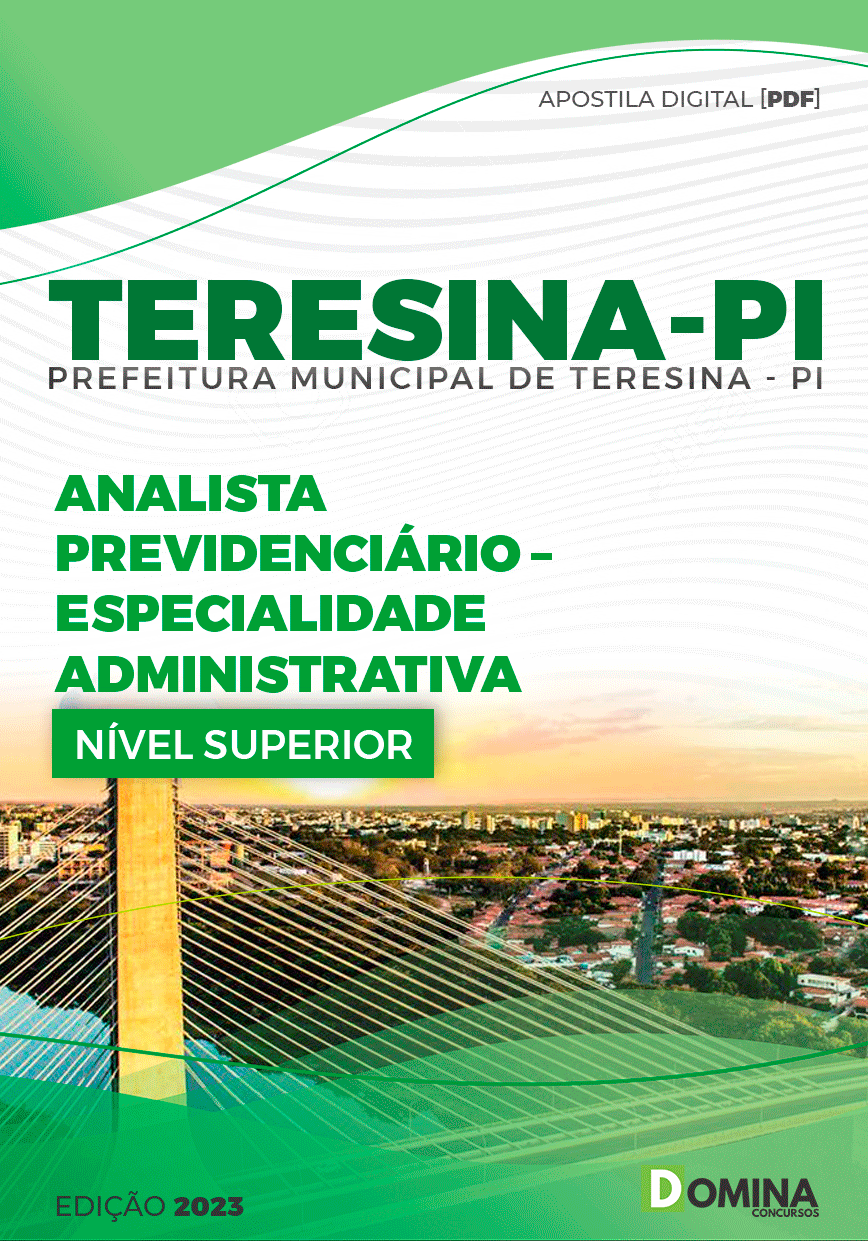 Apostila Pref Teresina PI 2023 Analista Previdenciário Administrativa