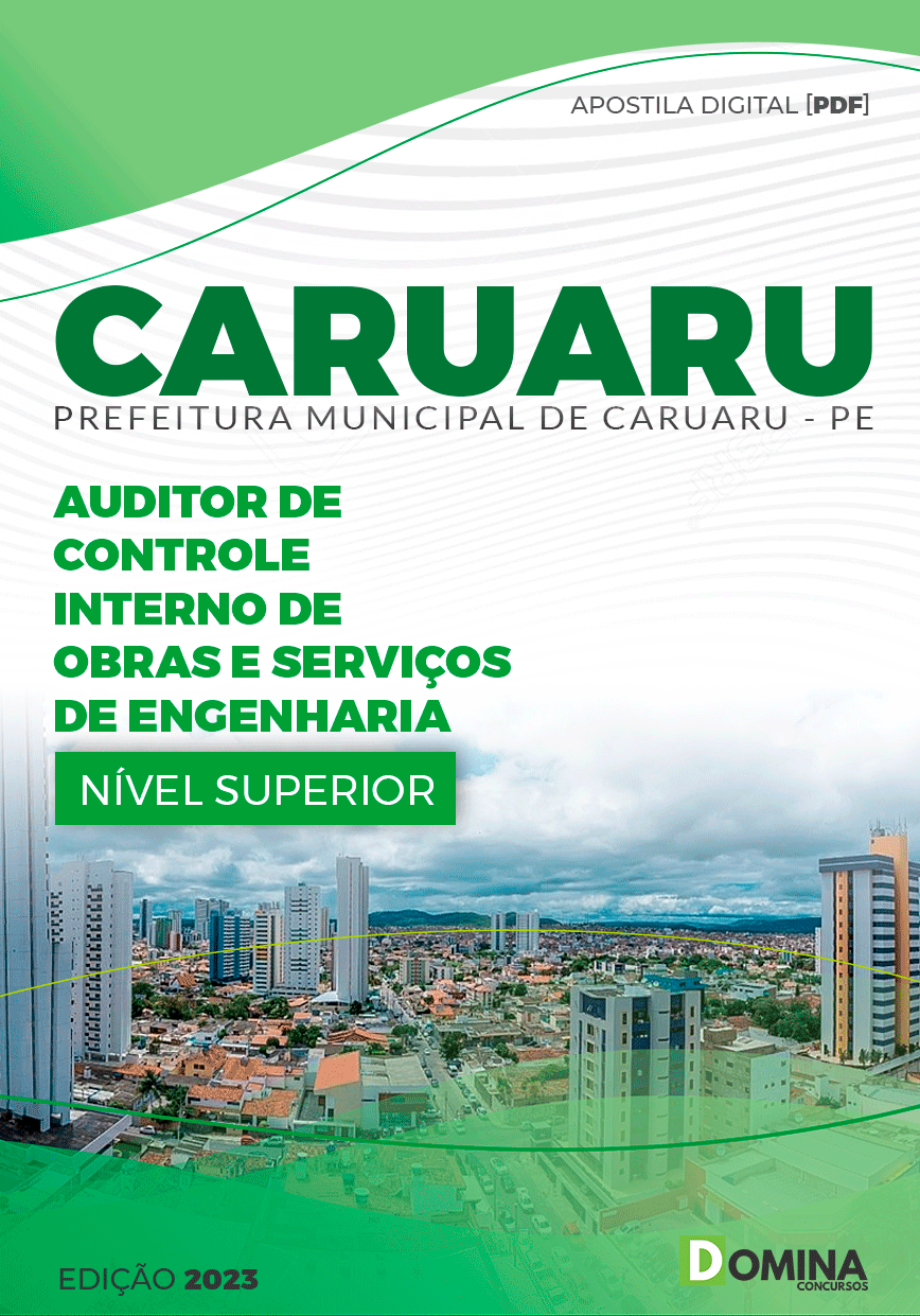 Apostila Pref Caruaru PE 2023 Auditor Obras Serviços Engenharia