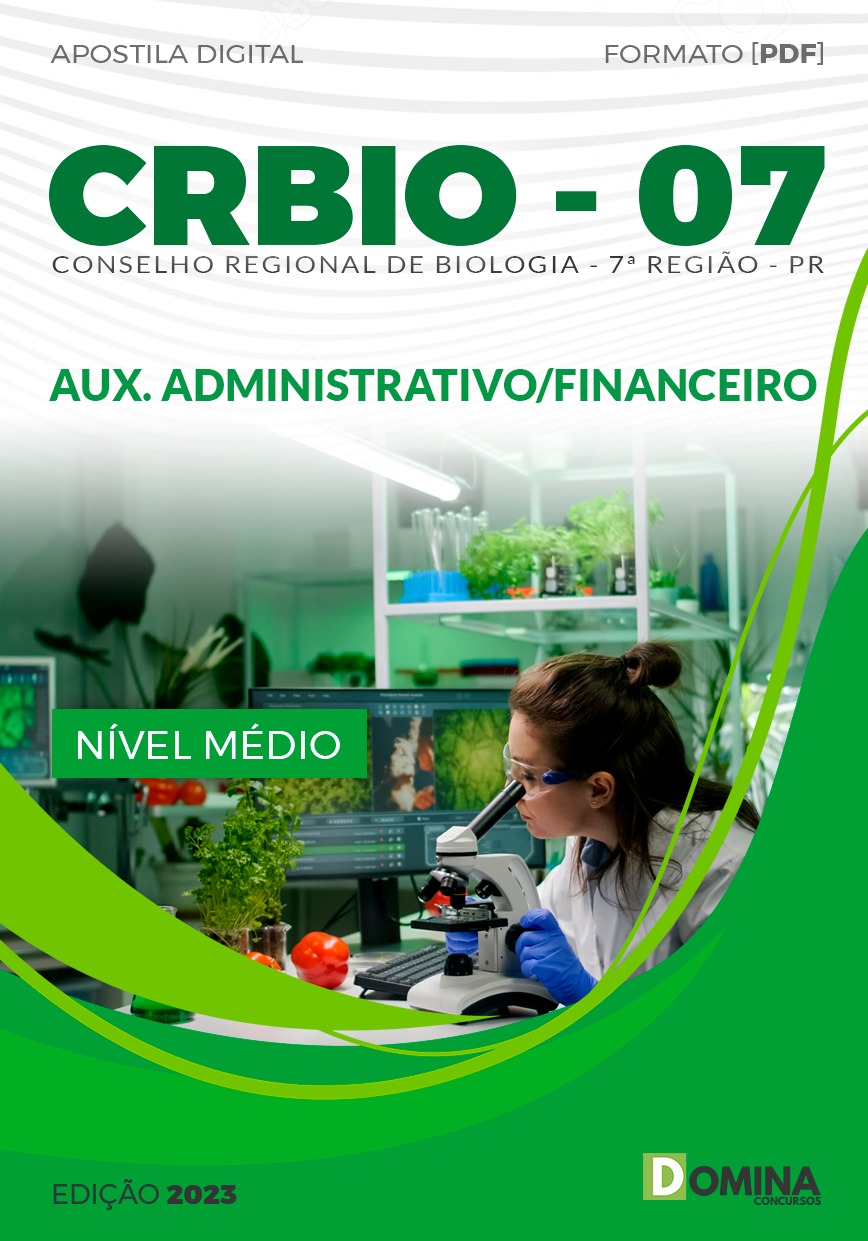Apostila CRBio 7ª Região 2023 Auxiliar Administrativo Financeiro