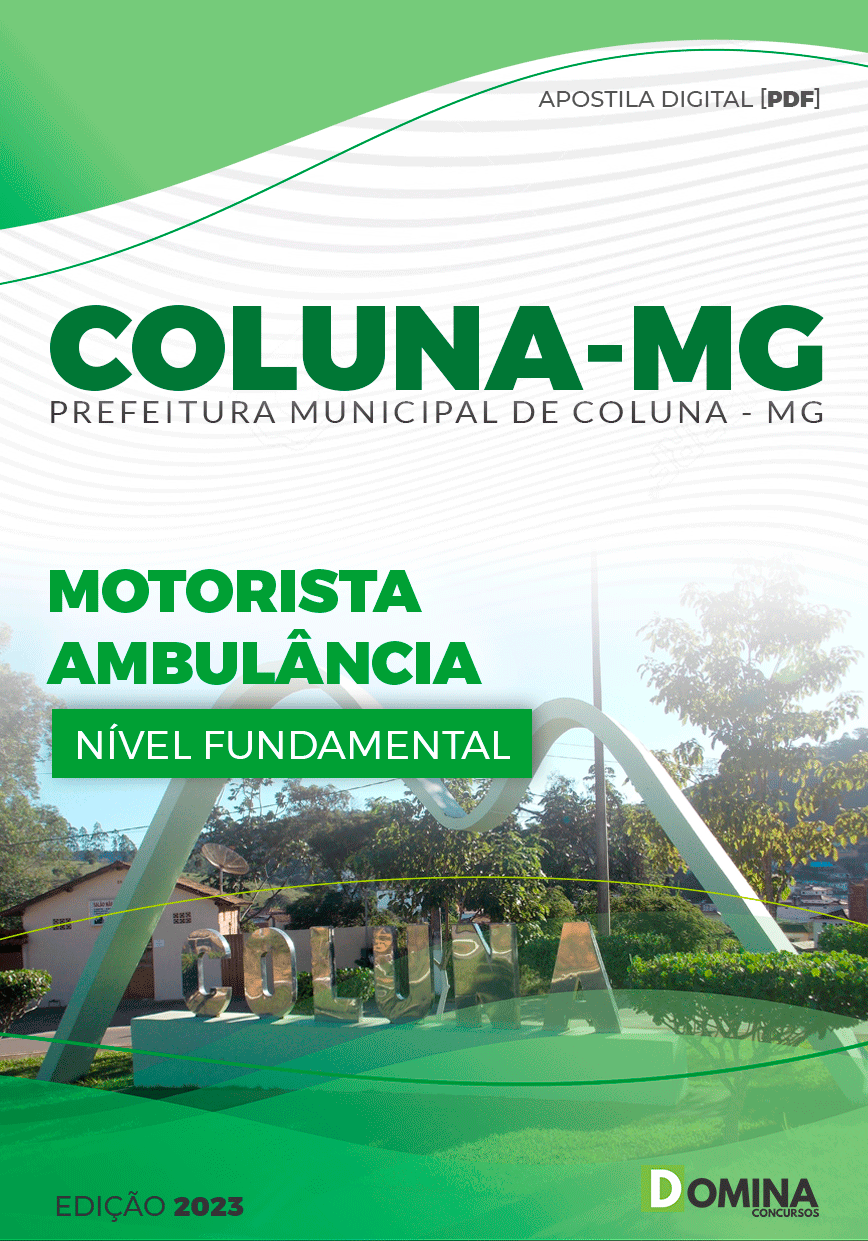 Apostila Concurso Pref Coluna MG 2023 Motorista Ambulância
