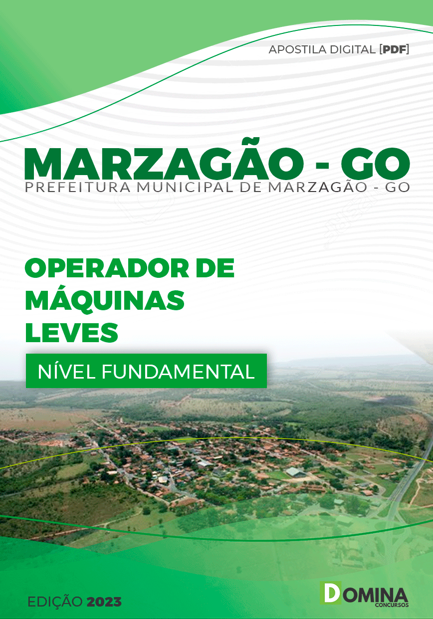Apostila Pref Marzagão GO 2023 Operador Máquinas Leves