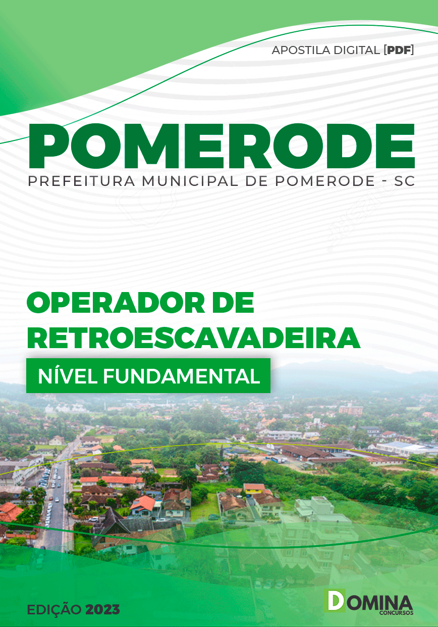 Apostila Pref Pomerode SC 2023 Operador de Retroescavadeira