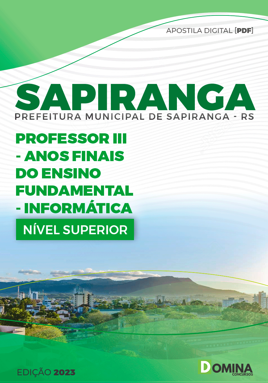 Apostila Pref Sapiranga RS 2023 Professor III Informática