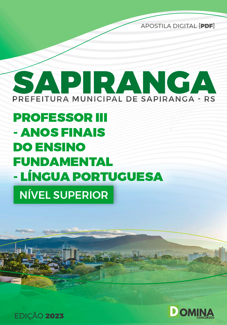 Apostila Pref Sapiranga RS 2023 Professor III Língua Portuguesa