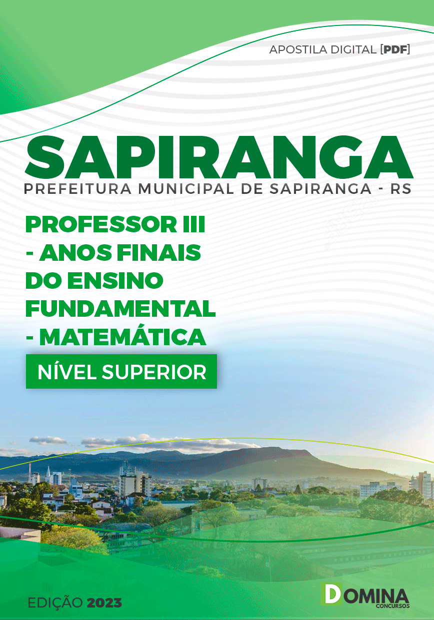 Apostila Pref Sapiranga RS 2023 Professor III Matemática