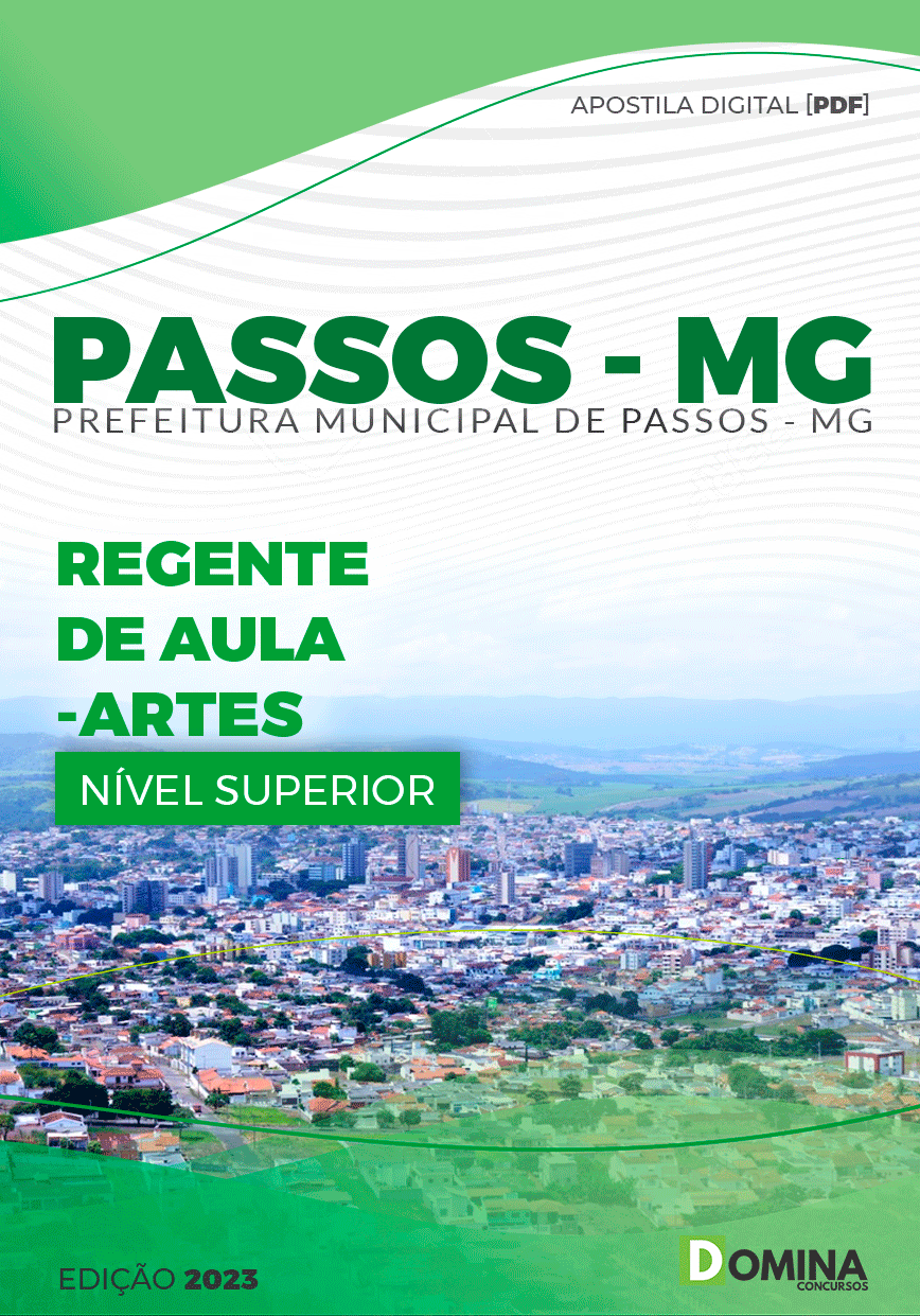 Apostila Pref Passos MG 2023 Professor PEB Artes