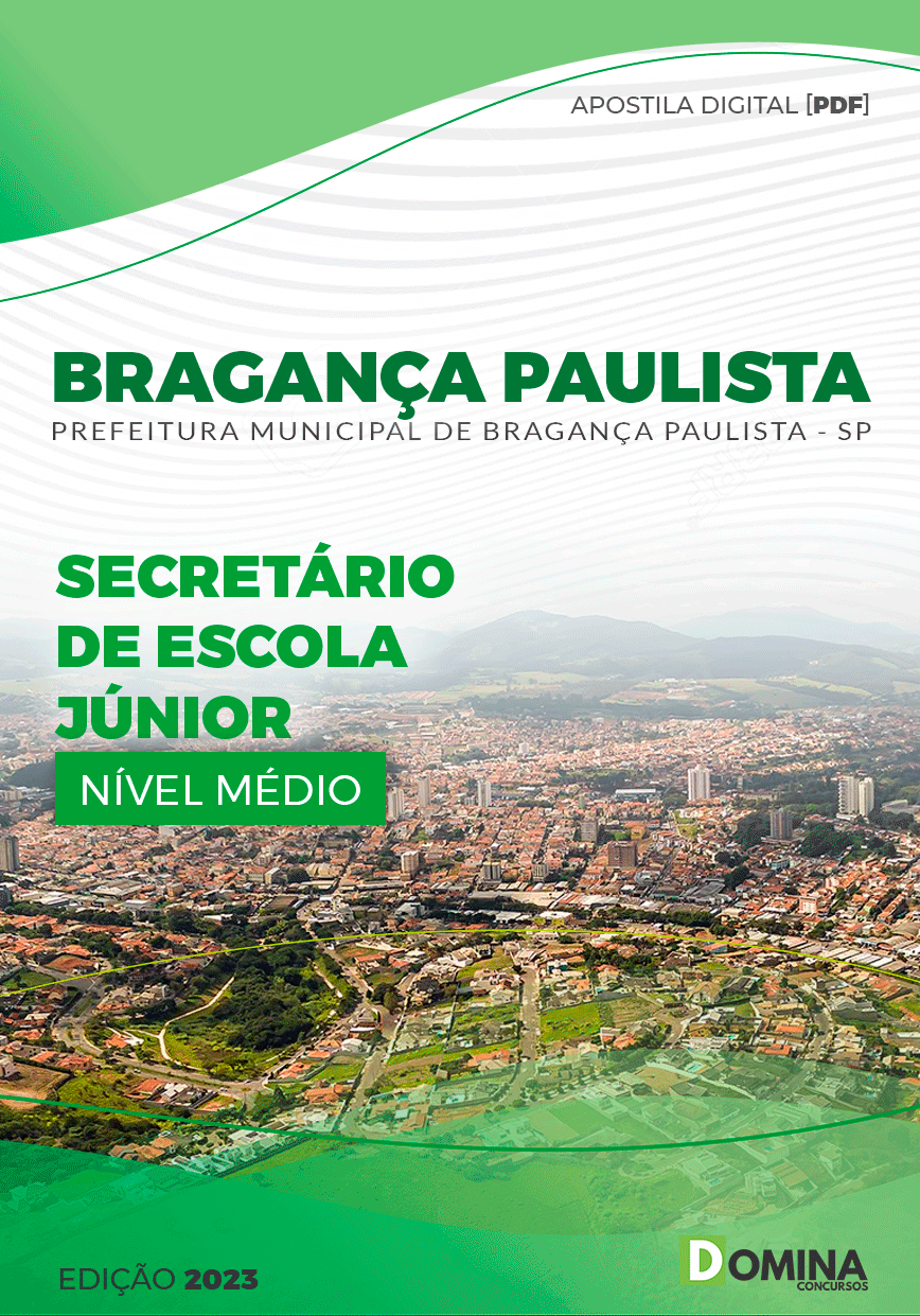 Apostila Pref Bragança Paulista SP 2023 Secretario Escola Júnior