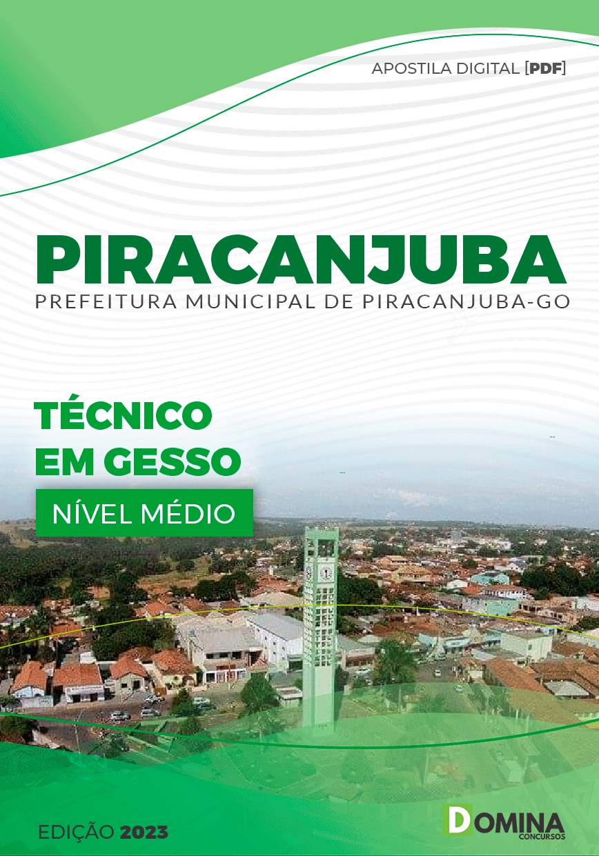Apostila Pref Piracanjuba GO 2023 Técnico Gesso