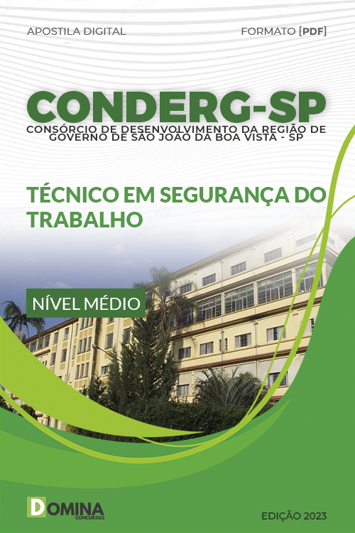 Apostila CONDERG SP 2023 Técnico em Segurança do Trabalho
