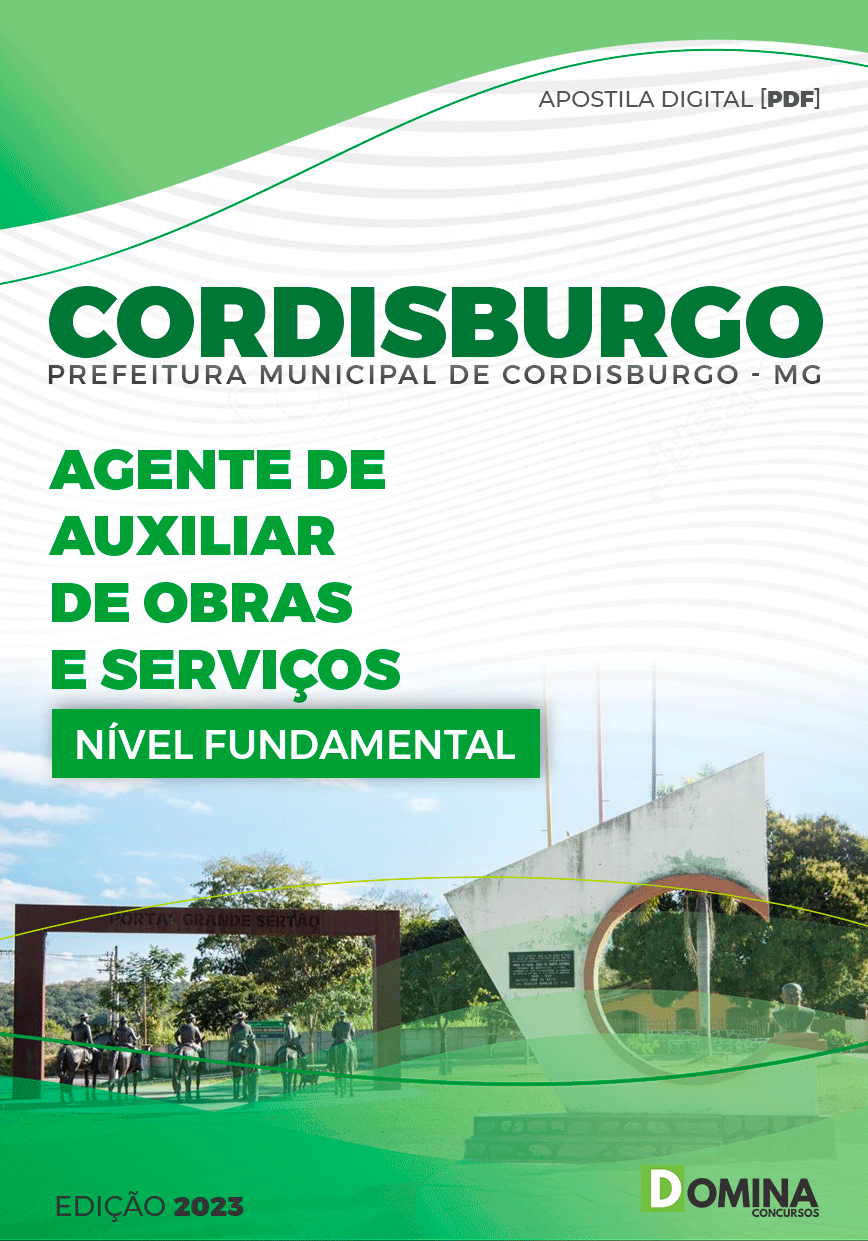Apostila Pref Cordisburgo MG 2024 Agente Auxiliar Obras Serviços