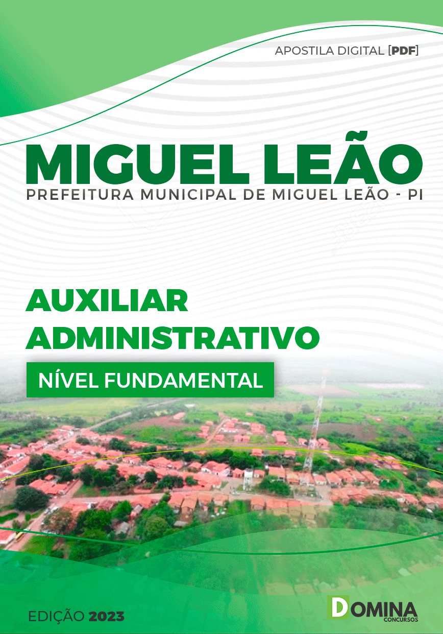 Apostila Concurso Pref Miguel Leão PI 2023 Auxiliar Administrativo