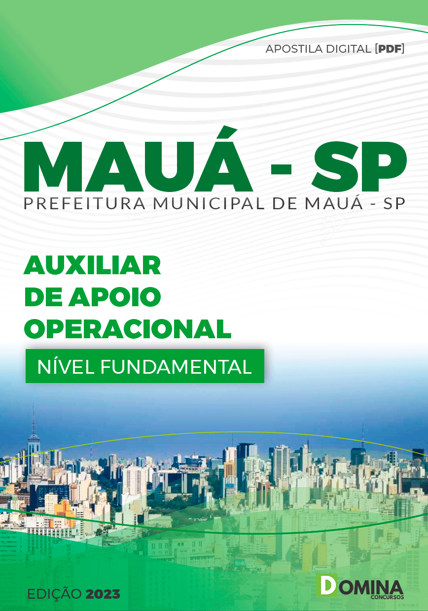 Apostila Pref Mauá SP 2023 Auxiliar de Apoio Operacional