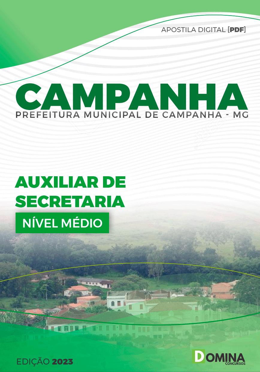 Apostila Concurso Pref Campanha MG 2024 Auxiliar Secretaria