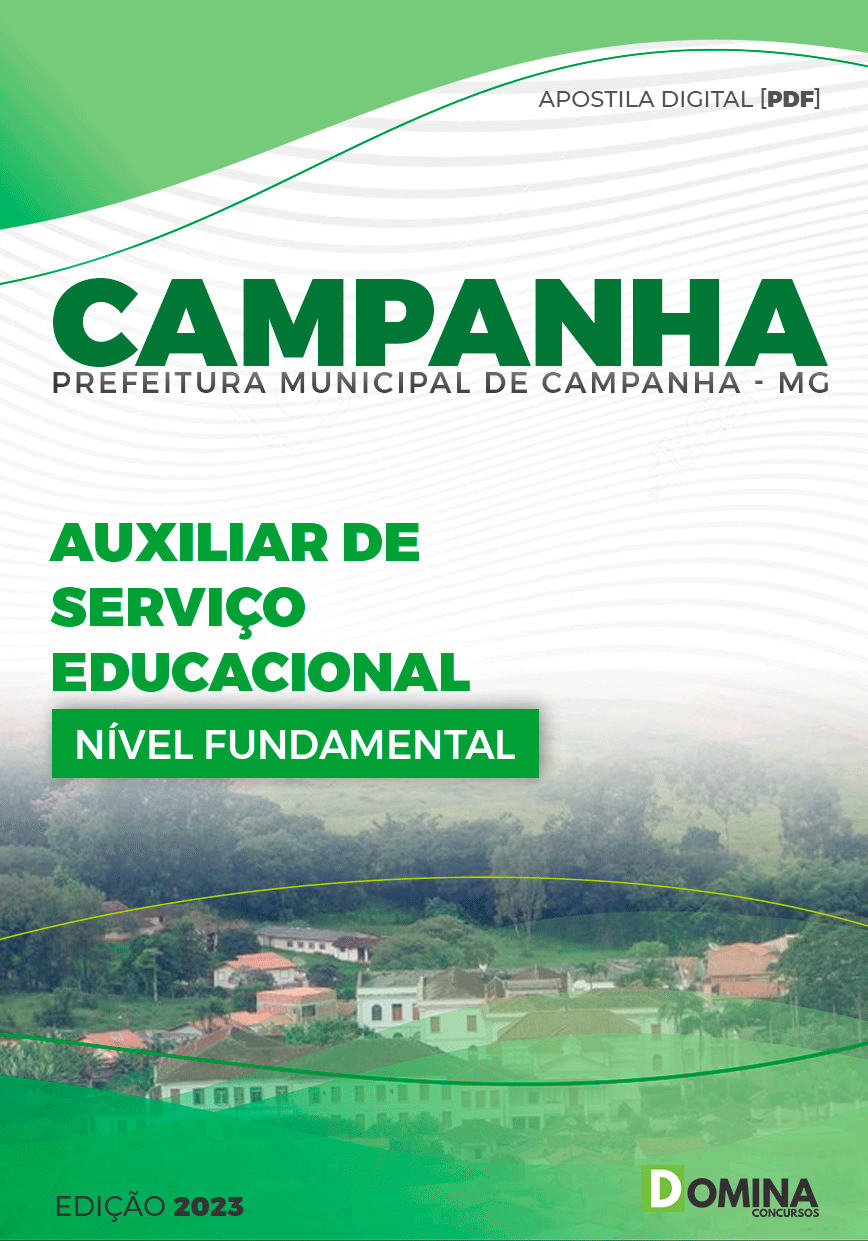 Apostila Pref Campanha MG 2024 Auxiliar Serviço Educacional
