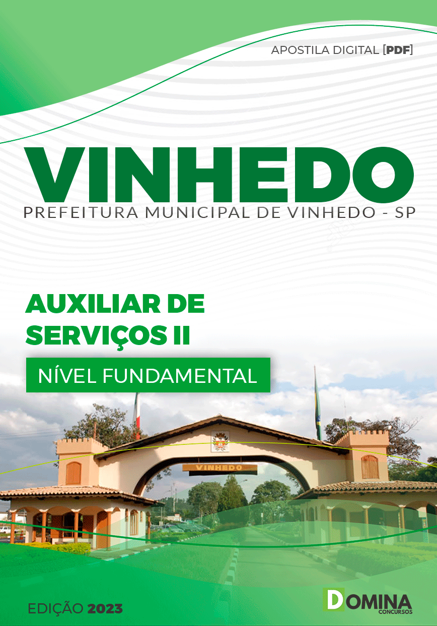 Apostila Concurso Pref Vinhedo SP 2024 Auxiliar Serviço II