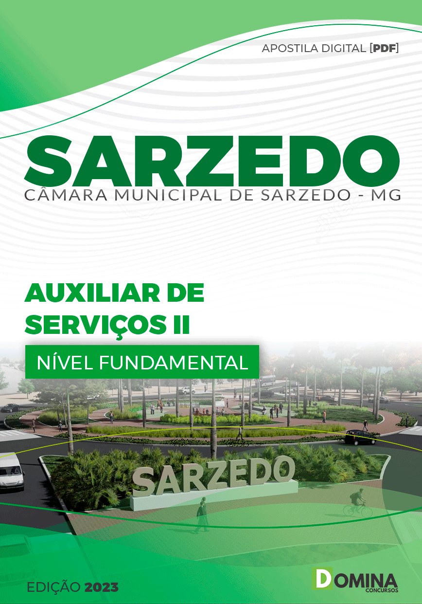 Apostila Câmara Sarzedo MG 2024 Auxiliar Serviços II
