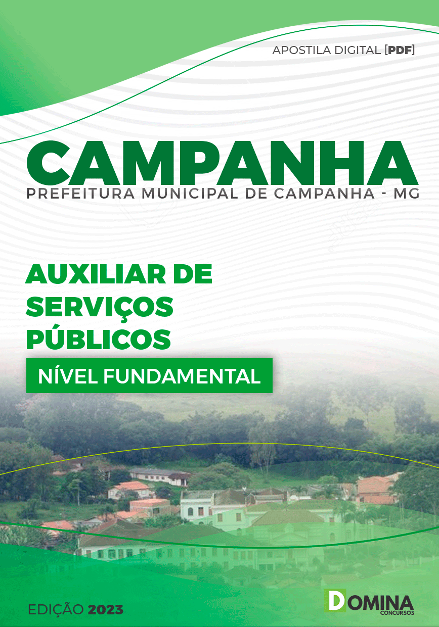 Apostila Pref Campanha MG 2024 Auxiliar Serviço Público