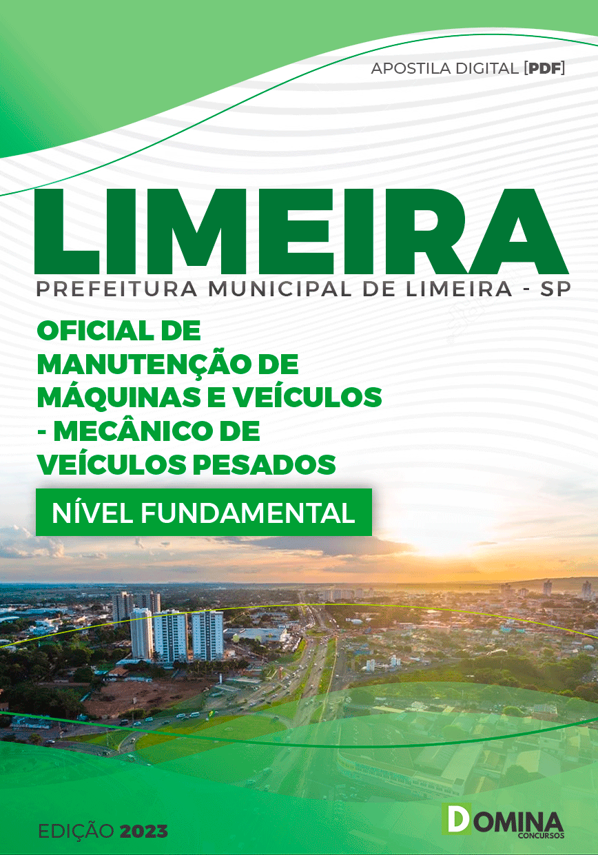 Apostila Pref Limeira SP 2023 Oficial Manutenção Veículos Pesados