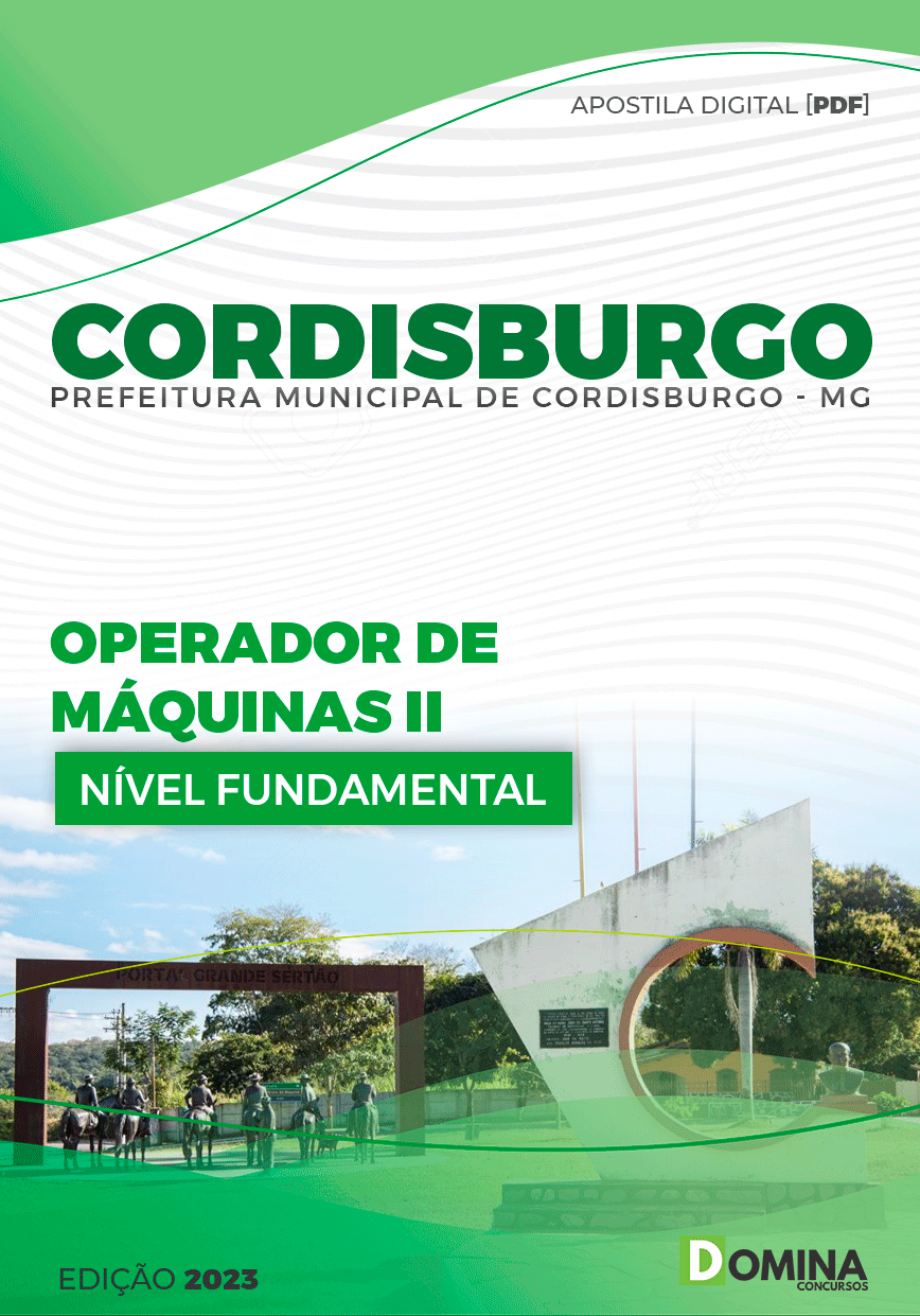 Apostila Concurso Pref Cordisburgo MG 2024 Operador Máquinas II