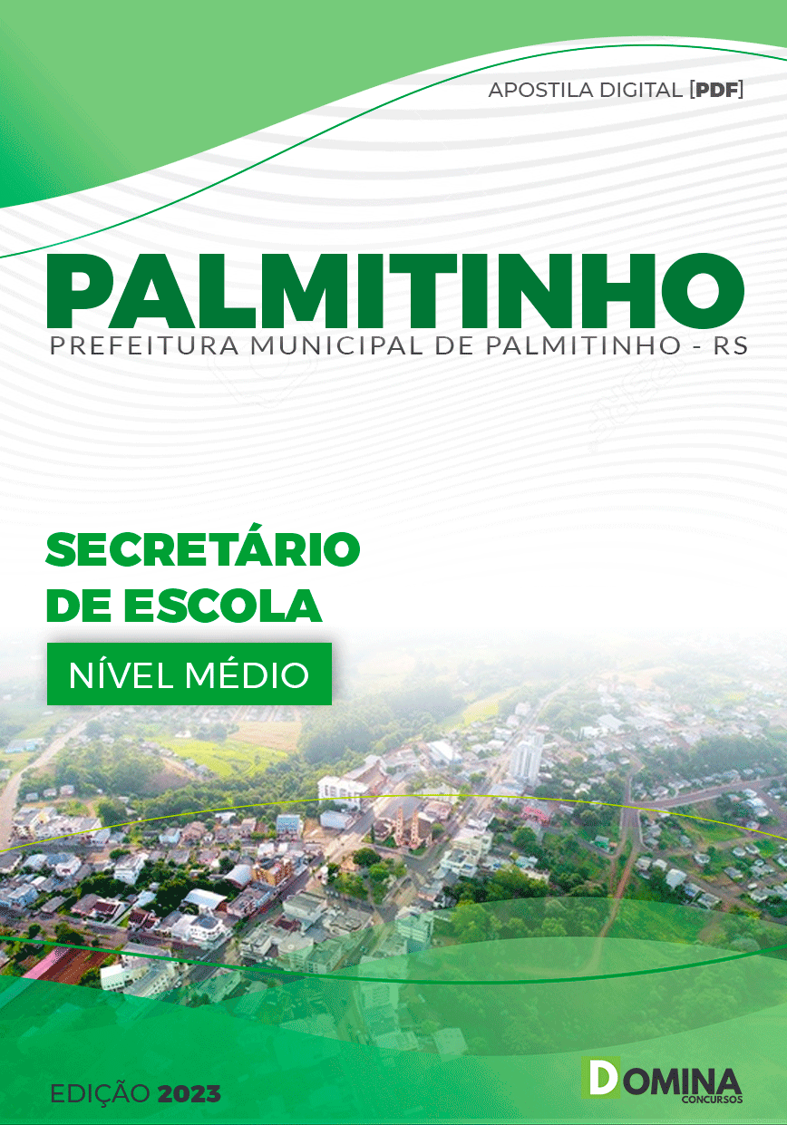 Apostila Concurso Pref Palmitinho RS 2023 Secretária Escola