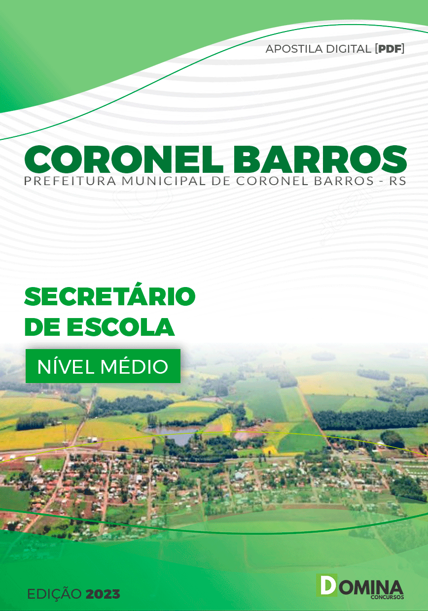 Apostila Pref Coronel Barros RS 2023 Secretário Escola