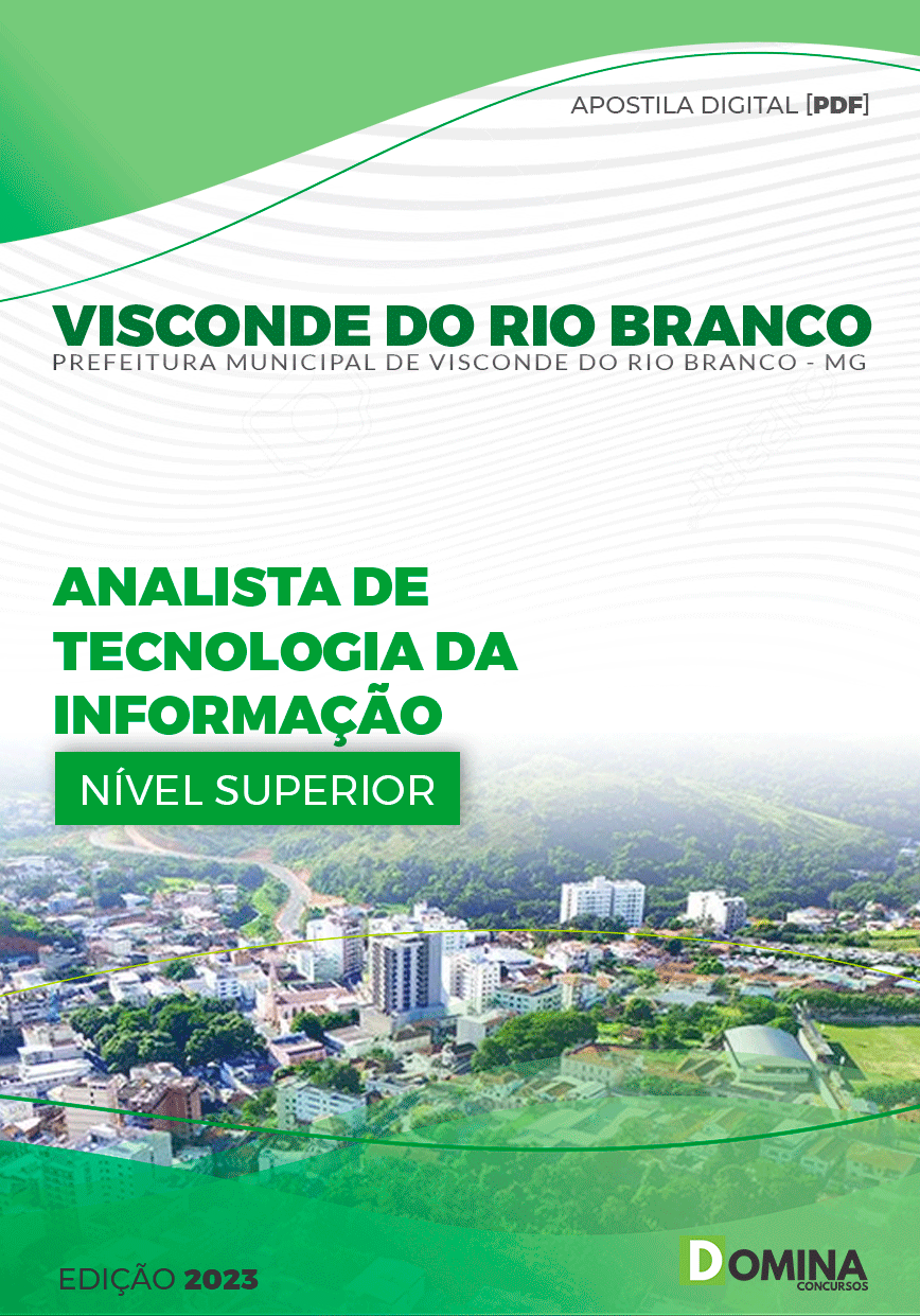 Apostila Pref Visconde do Rio Branco MG 2023 Analista TI