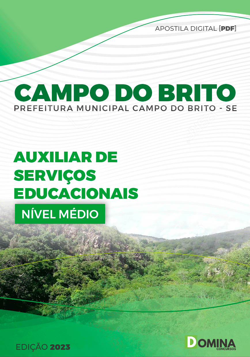 Apostila Pref Campo do Brito SE 2023 Auxiliar Serviço Educacionais
