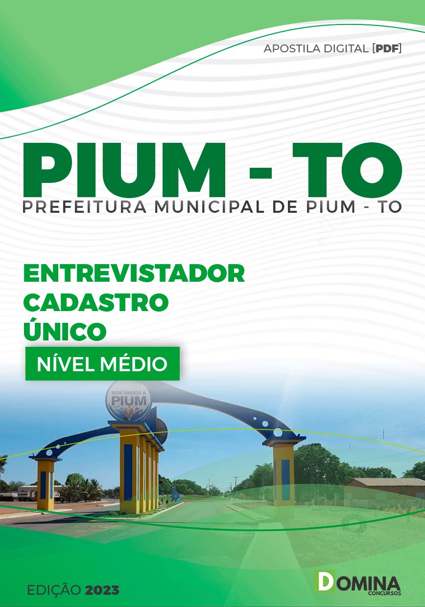 Apostila Pref Pium TO 2023 Entrevistador Cadastro Único