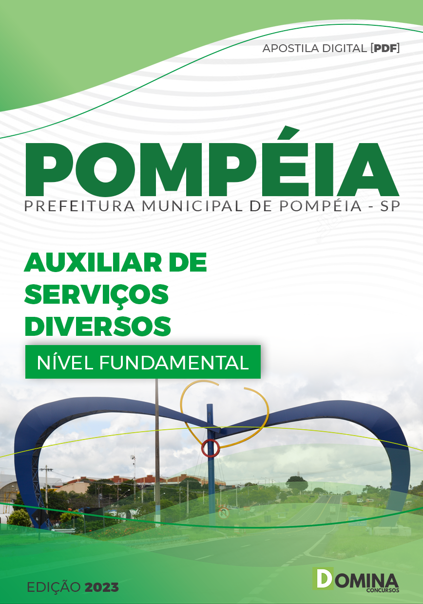 Apostila Pref Pompéia SP 2023 Auxiliar de Serviços Diversos