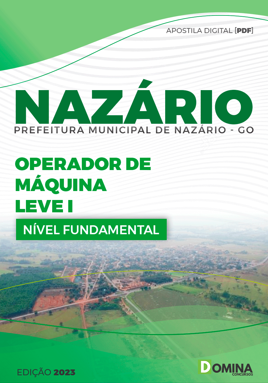 Apostila Pref Nazário GO 2023 Operador Máquinas Leves