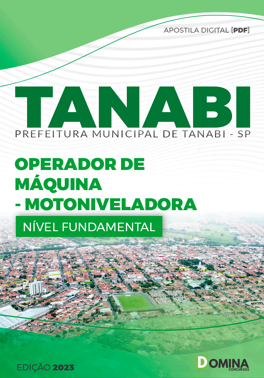 Apostila Pref Tanabi SP 2023 Operador Máquina Motoniveladora
