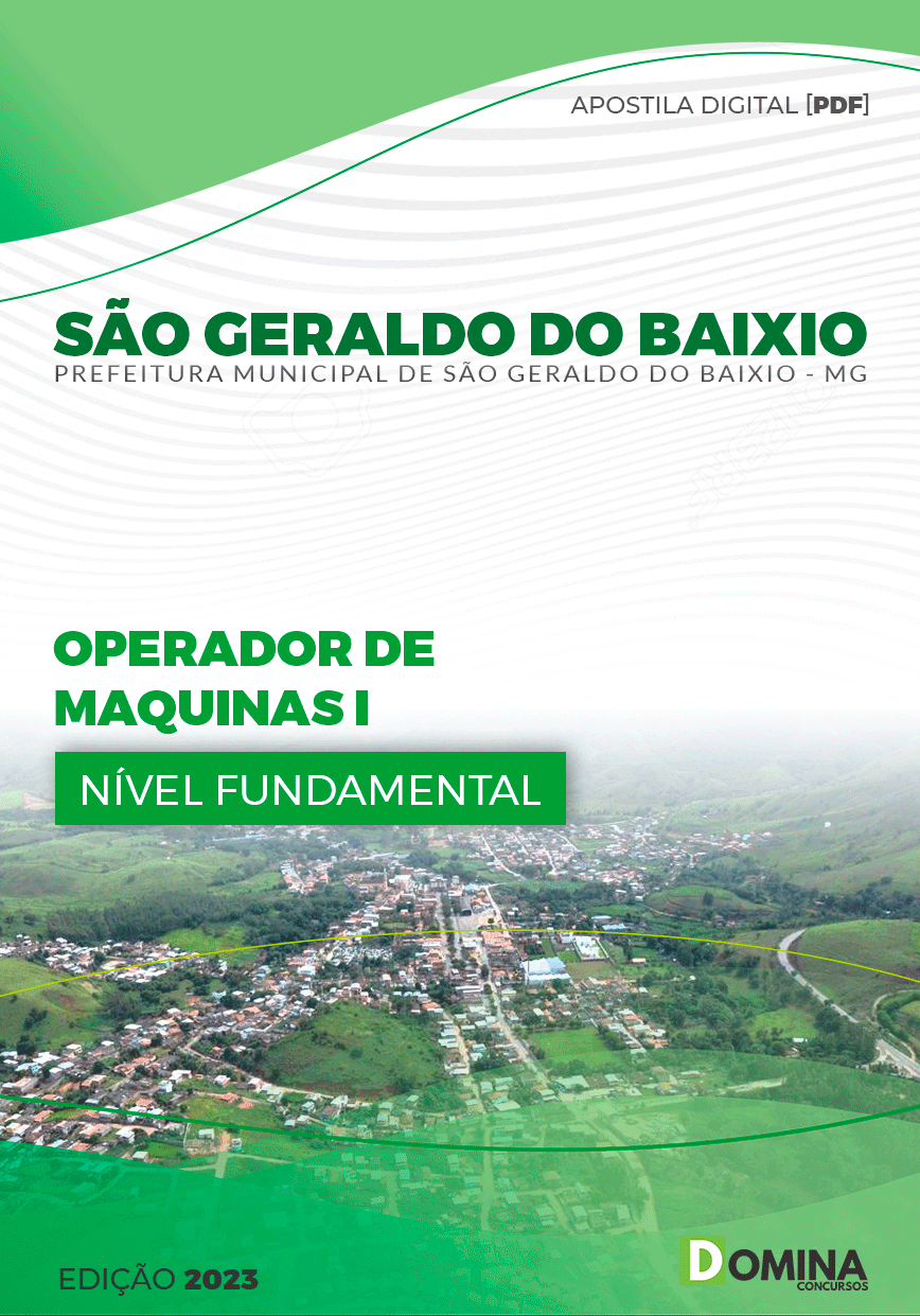 Apostila Pref São Geraldo do Baixio MG 2023 Operador Máquinas I
