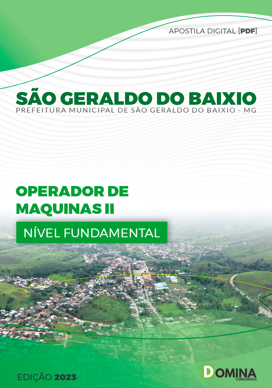 Apostila Pref São Geraldo do Baixio MG 2023 Operador Máquinas II