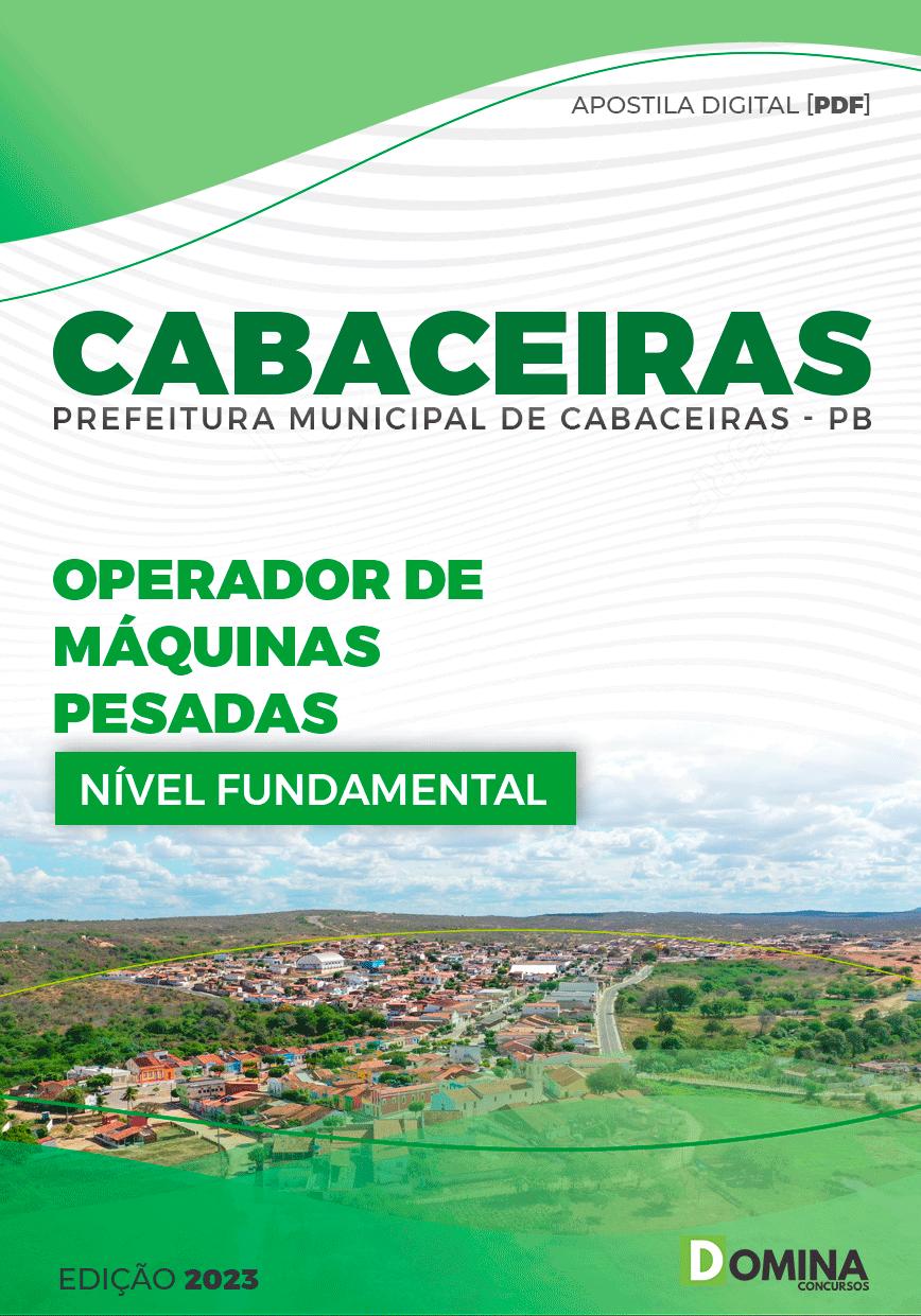 Apostila Pref Cabaceiras PB 2023 Operador Máquinas Pesadas
