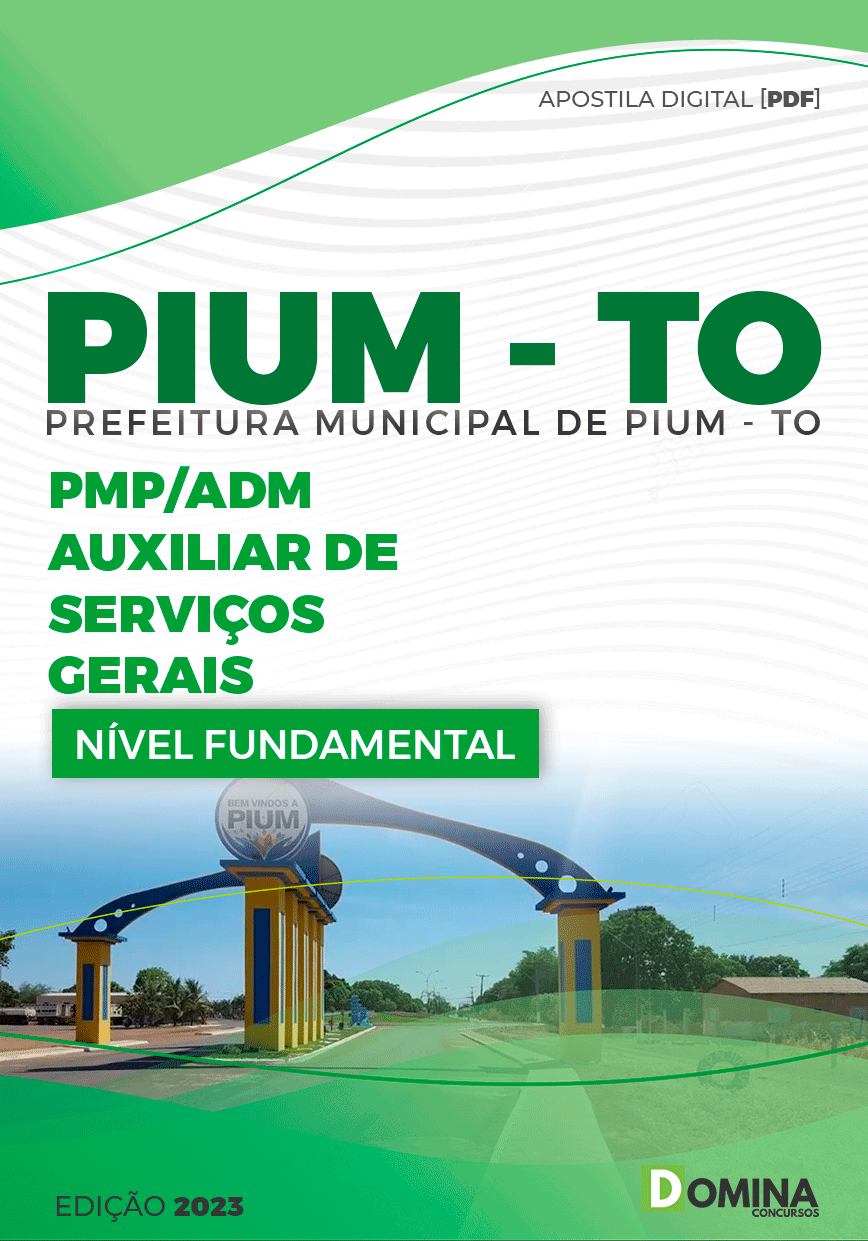 Apostila Concurso Pref Pium TO 2023 Auxiliar Serviço Gerais